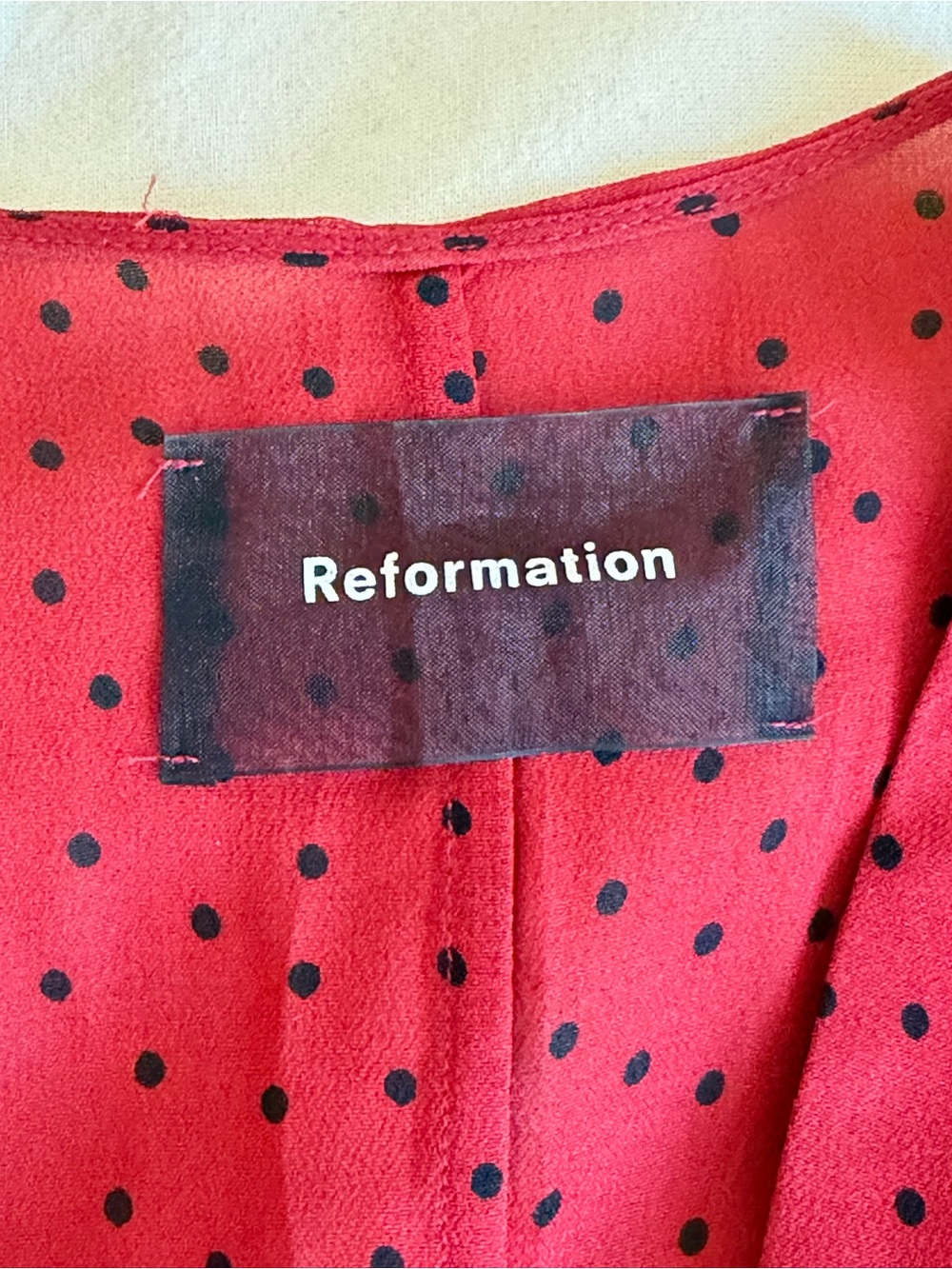 Reformation Red Long-Sleeve Peplum Blouse - Picture 5 of 11
